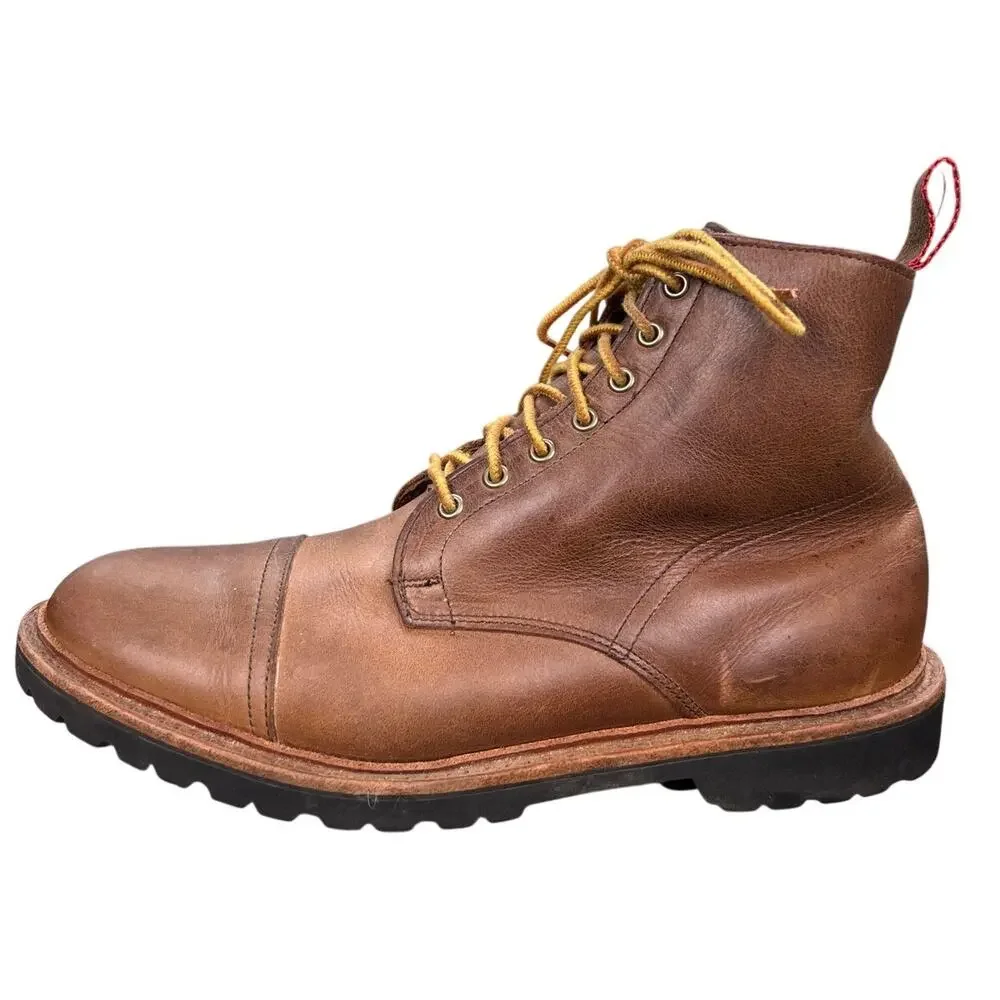 Allen Edmonds Vancouver Brown Leather Waterproof Cap-Toe Lug Boot Size 10 D